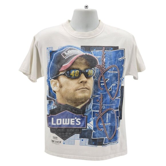 Vintage NASCAR Mens Medium Shirt Jimmie Johnson 48 Lowes Monte Carlo Graphic M&O - Picture 1 of 14